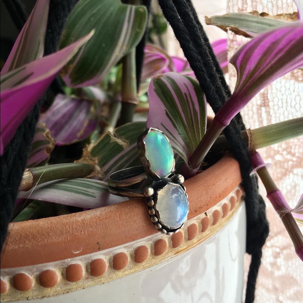 Opal & Moonstone Ring